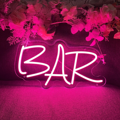 Letrero Led Neon Bar Letras 40x22cm Luminoso