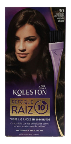 Kit Tinte Wella Professionals  Koleston Retoque De Raíz 10 Tono 30 Castaño Oscuro