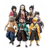 Set 7 Figuras Demons Slayer Nezuko Tanjiro Kimetsu No Ya Iba