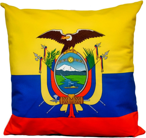 Cojín De La Bandera De Ecuador 45 X 45 Cm Extra Suave