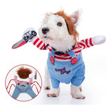 Disfraz Chucky Para Perros Y Gatos Incluye Peluca