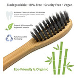 Cepillo De Dientes De Bambú Orgánico, Biodegradable, Sin Bpa