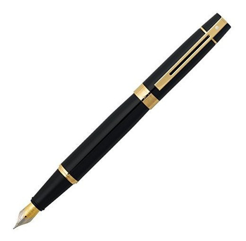 Sheaffer 300 Negro Brillante Pluma Estilográfica Con El Acce