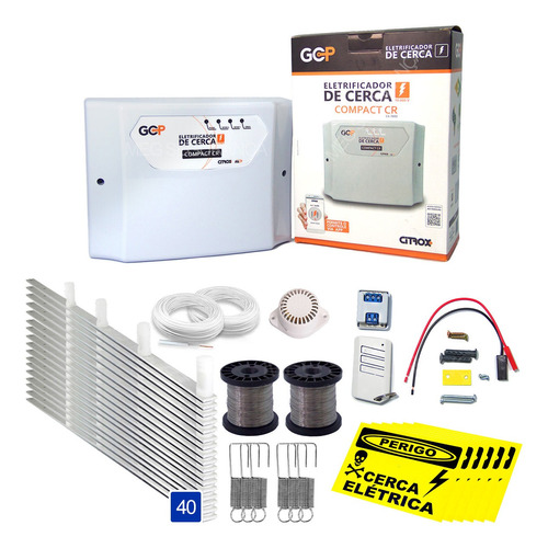 Kit Cerca Eletrica Residencial 120 Metros Gcp Alarme C Haste