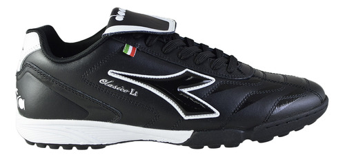 Botines Diadora Clasico Lt Tf Cuero Hombre Negro/blanco