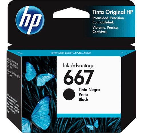 Cartucho Tinta Original Hp 667 Preto