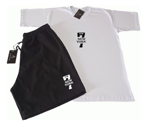Kit Shorts Tactel Camiseta 7 New York Verão Treino Promoção