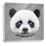 Cuadro En Acrílico Oso Panda Geométrico Moderno Arte 70x70cm