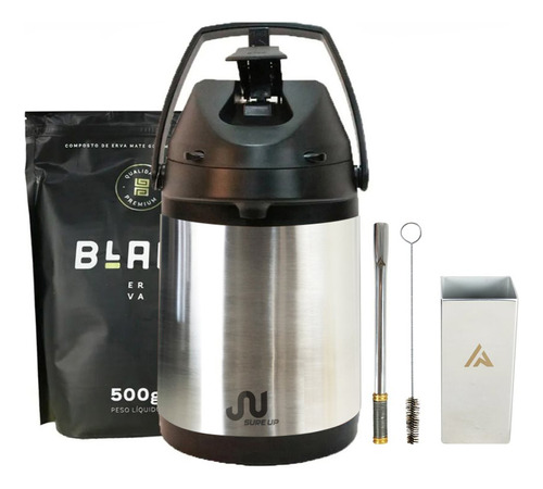 Kit Terere Bomba Gold Garrafa Cronos Copo Inox - Sabores 