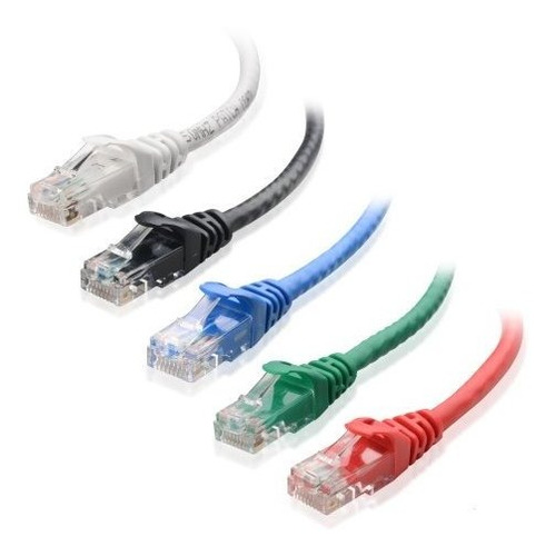 5 Color Combo Snagless Corto Cat6 Cable Ethernet Cable ...