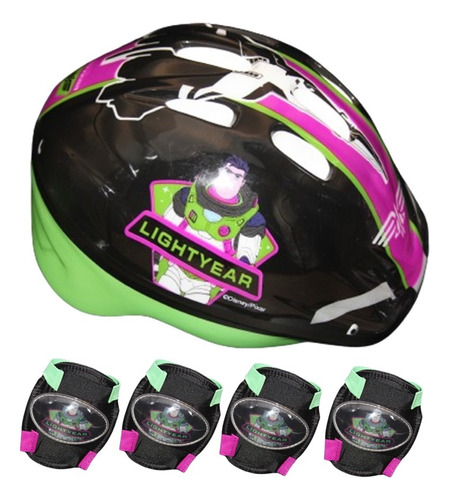 Casco Rodilleras Coderas Kit Protección Disney Buzz Toy Stor