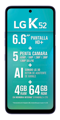 LG K52 (48 Mpx) 64 Gb  Blue 4 Gb Ram