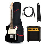 Pack Guitarra Squier Telecaster Bullet Bk Ampli Accesorios