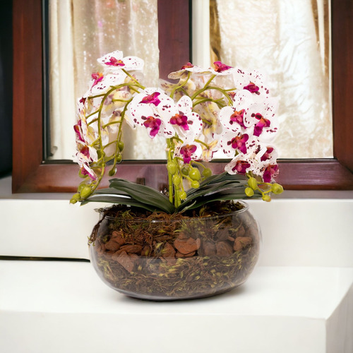 Arranjo Flor Artificial Decorativa Orquídea Realista