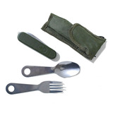 Set Cubiertos Plegable Mini Camping Militar X 10 Unidades