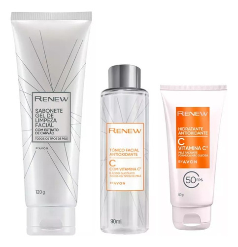 Kit Presente Rotina Skincare Skin Care Básico Avon Renew