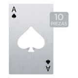 Paquete De 10 Destapador De Carta As / Naipe Poker / Mayoreo