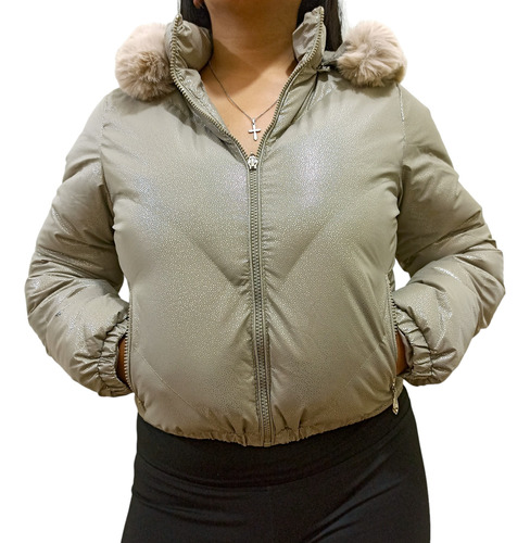 Campera Puffer Mujer Inflable Importada Con Capucha Termica