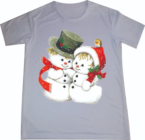 Camisetas Navideñas Navidad  Muñeco De Nieve Pareja