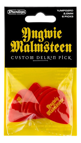 Jim Dunlop Uñetas Yngwie Malmsteen Pack X 6 Roja Yjmp01rd Color Red Tamaño Standard