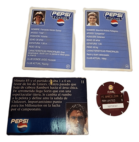 Tarjetas De Fútbol Pepsi+holgrama+tazo Champions League