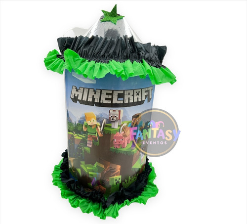 Piñata Minicraf Cilindro Para Cumpleaños