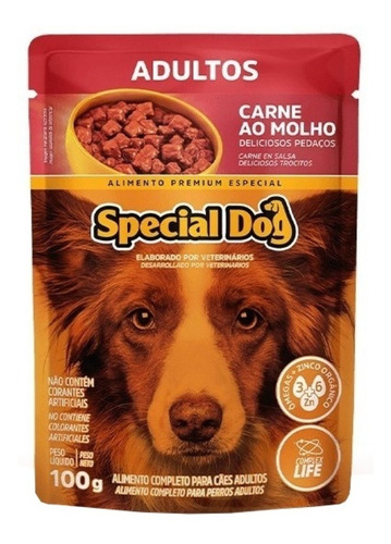 Alimento Special Dog Premium Especial Para Cachorro Adulto Todos Os Tamanhos Sabor Carne Em Saco De 100g