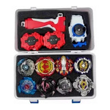 Maleta Beyblade Super 8 Piezas Juguete Niños Color Negro