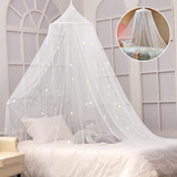 Cama Doble Con Toldo De Tela Con Mosquitera Fluorescente