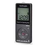 Mini Rádio Esportivo Fm Am Com Display Digital Preto Hrd-602