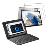 Capa C/ Teclado + Película De Vidr P/ Tablet Samsung A8 X205
