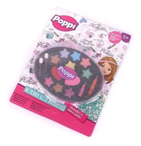 Set De Maquillaje Infantil Básico Pinturitas Labial Poppi