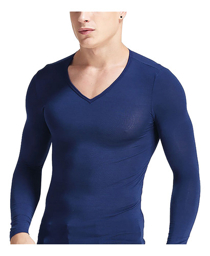 Ropa Interior Térmica Delgada W Para Hombre, Cuello En V, Ro