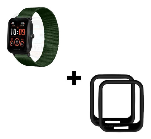 Kit 2x Película 3d + 1x Pulseira Milanese Amazfit Bip U Pro