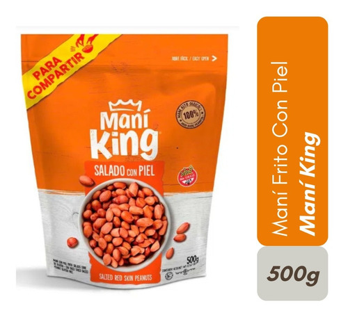 Mani Salado Con Piel Mani King 500g Premium Sin Tacc Kosher