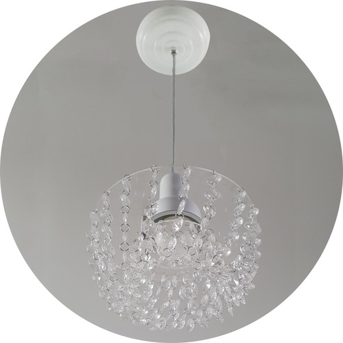 Lustre Pendente Pingente Cristal Sala Quarto Cozinha Teto Cor Branco 110v/220v