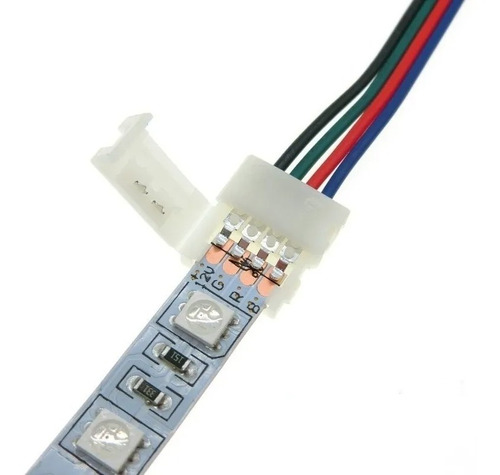 Conector Simple Para Tira Led A Presion Con Cable 5050 Rgb