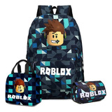 Mochila Escolar Roblox Lonchera Bolsa Para Bolígrafos 3pieza