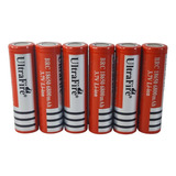 Combo X6 Baterias Pilas Cilindricas 18650 Planas 3.7 Voltios