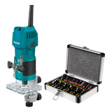 Recortador 1/4 Makita 3709 + Jgo Brocas P/router Th-br15