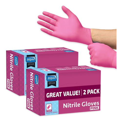 Guantes Rosados Desechables Sin Látex | Guantes Rosado...