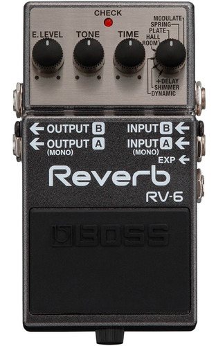 Pedal De Efeito Boss Rv-6 Reverb Com Shimmer Para Guitarra