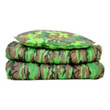 Kit Camping Colchonete Solteiro C/ Travesseiro 1,88 X 78cm Cor Camuflado