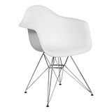 Flash Furniture Silla De Plástico Blanco De La Serie Alonz.