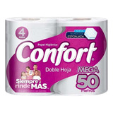 Papel Higiénico Confort Mega 50 Metros Doble Hoja 4 Rollos