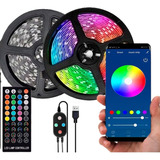 Kit Tira Luces Bluetooth Rgb 5050 Control Grande 60 Led/mt