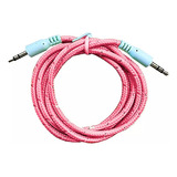 Cable Audio Miniplug 3,5 A 3,5 Mm Auxiliar 1mtrs Netmak Rosa