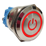 Boton Con Logo Led Rojo 22mm - Con Retención Incluye Cable