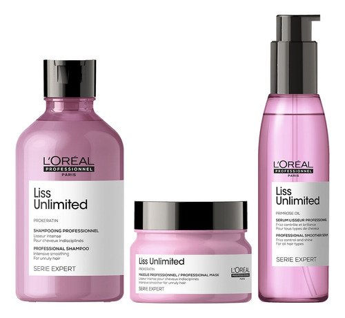 Loreal Liss Shampoo 300 Ml  Máscara 250ml 