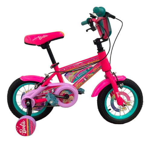 Bicicleta Infantil Niñas R/16 Ruedas Auxiliares Barbie